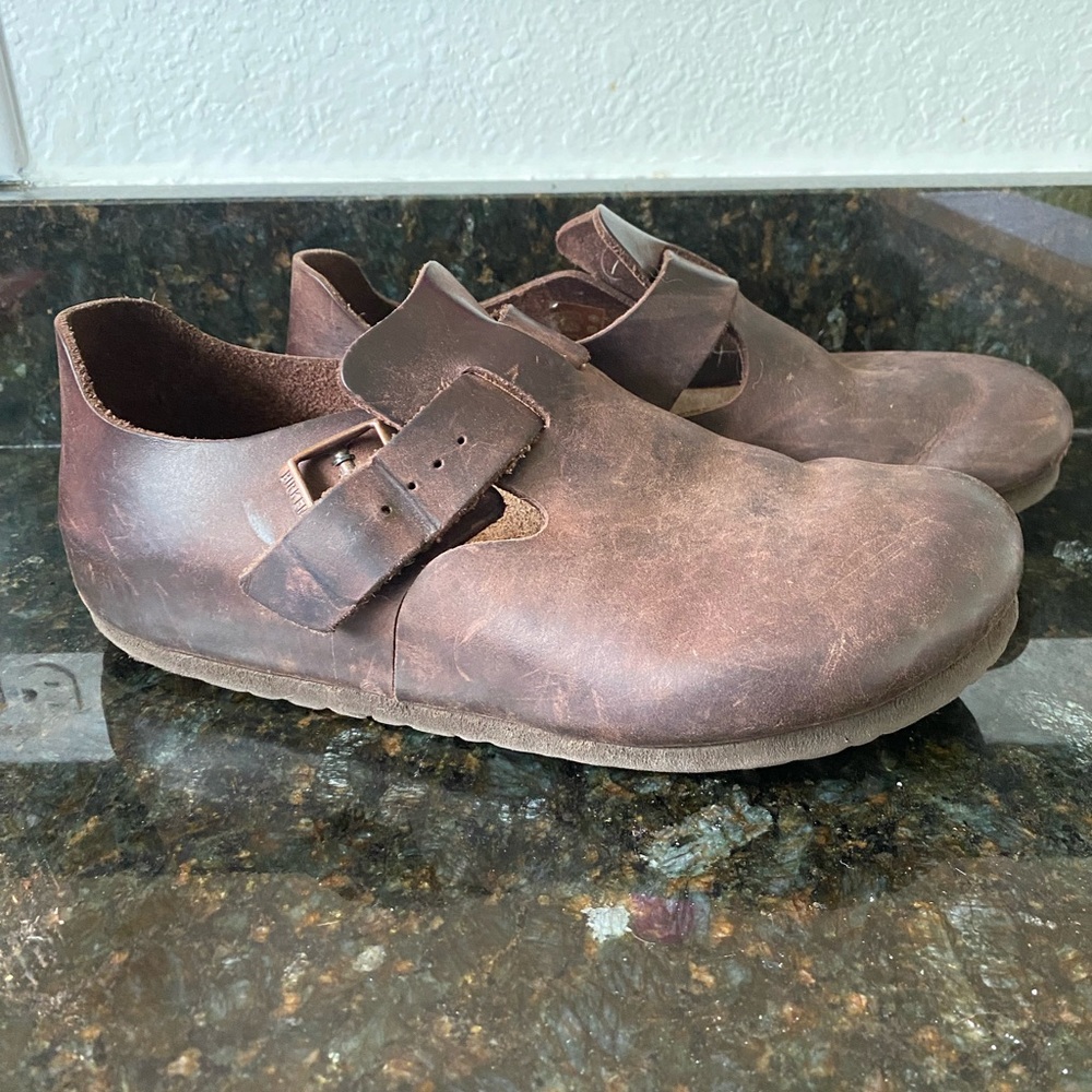 Birkenstock London Brown Leather Shoes. Size 39.